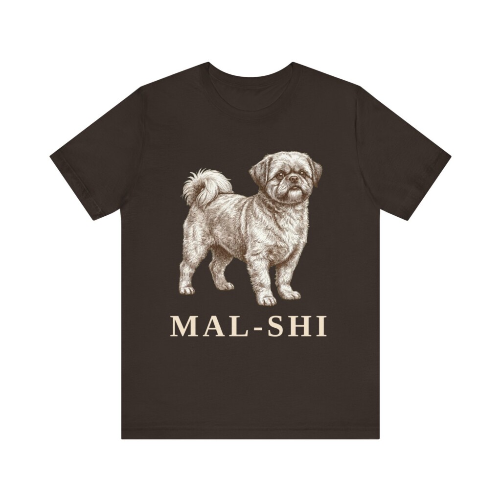 Mal-Shi Shirt, Vintage Dog Sketch Tee, Dog Lover Gift