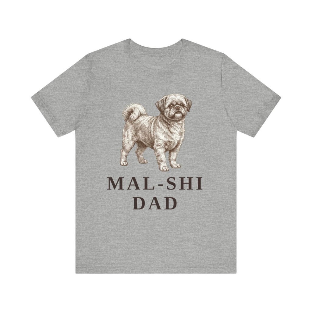 Mal-Shi Dad Shirt, Vintage Dog Sketch Tee, Dog Dad Gift