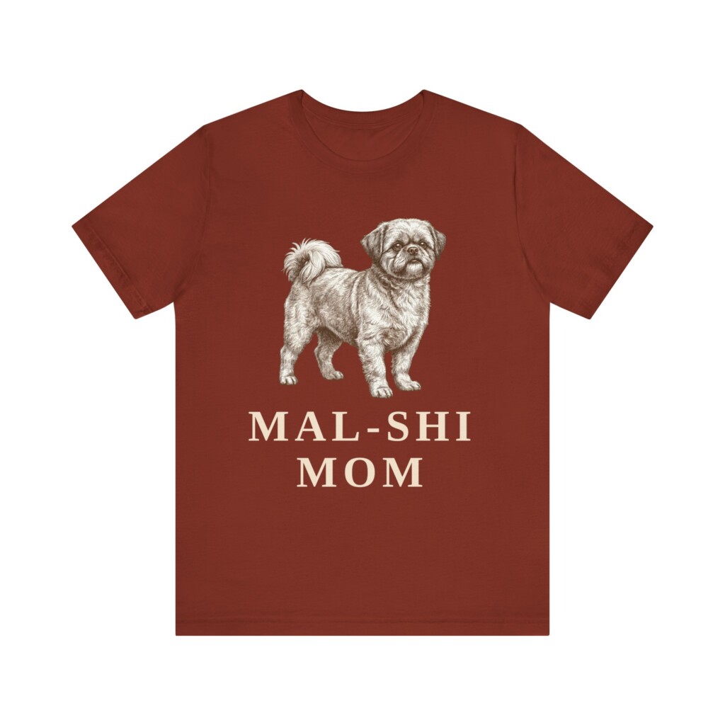Mal-Shi Mom Shirt, Vintage Dog Sketch Tee, Dog Mom Gift