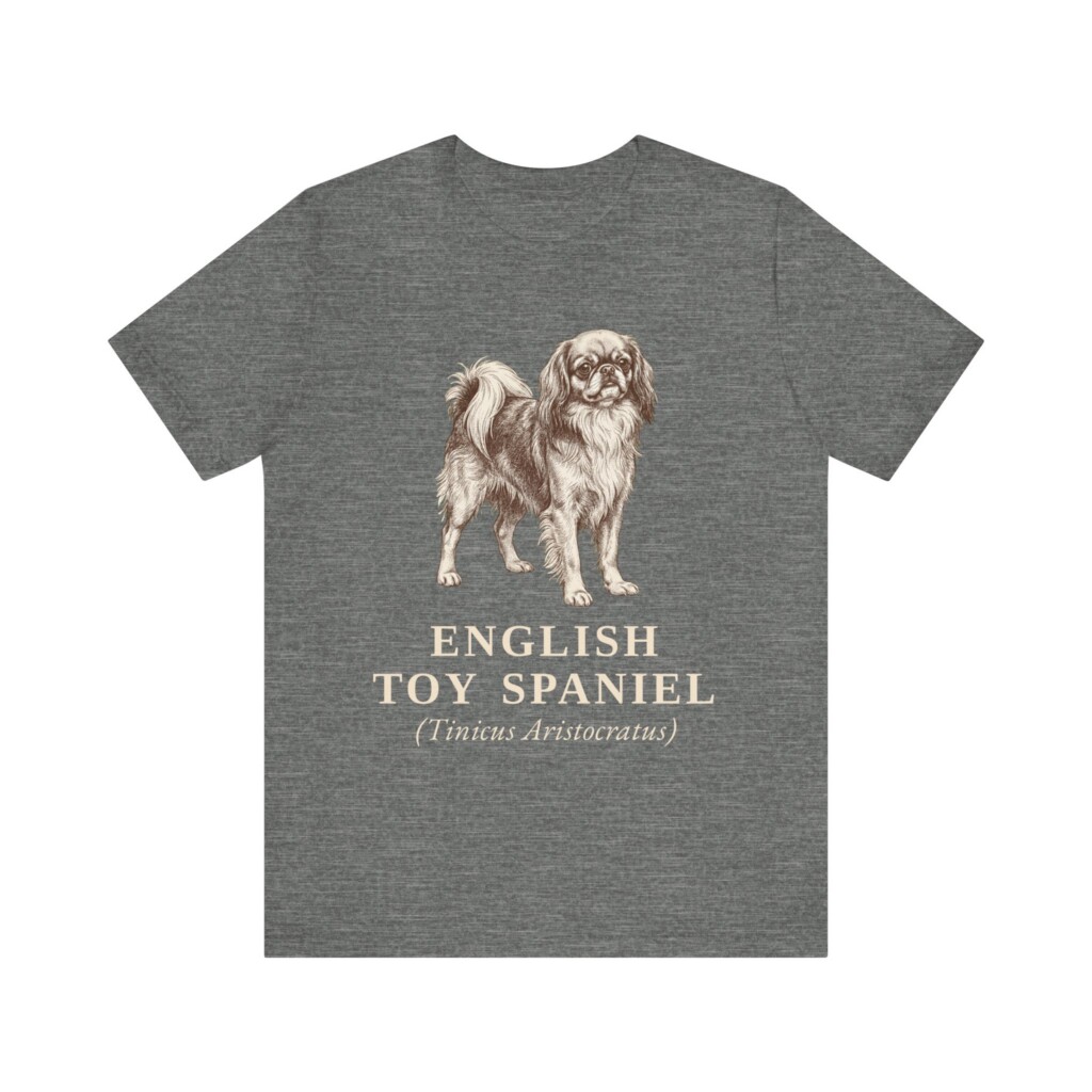 English Toy Spaniel Latin Shirt, Vintage Dog Sketch Tee, Dog Latin Gift