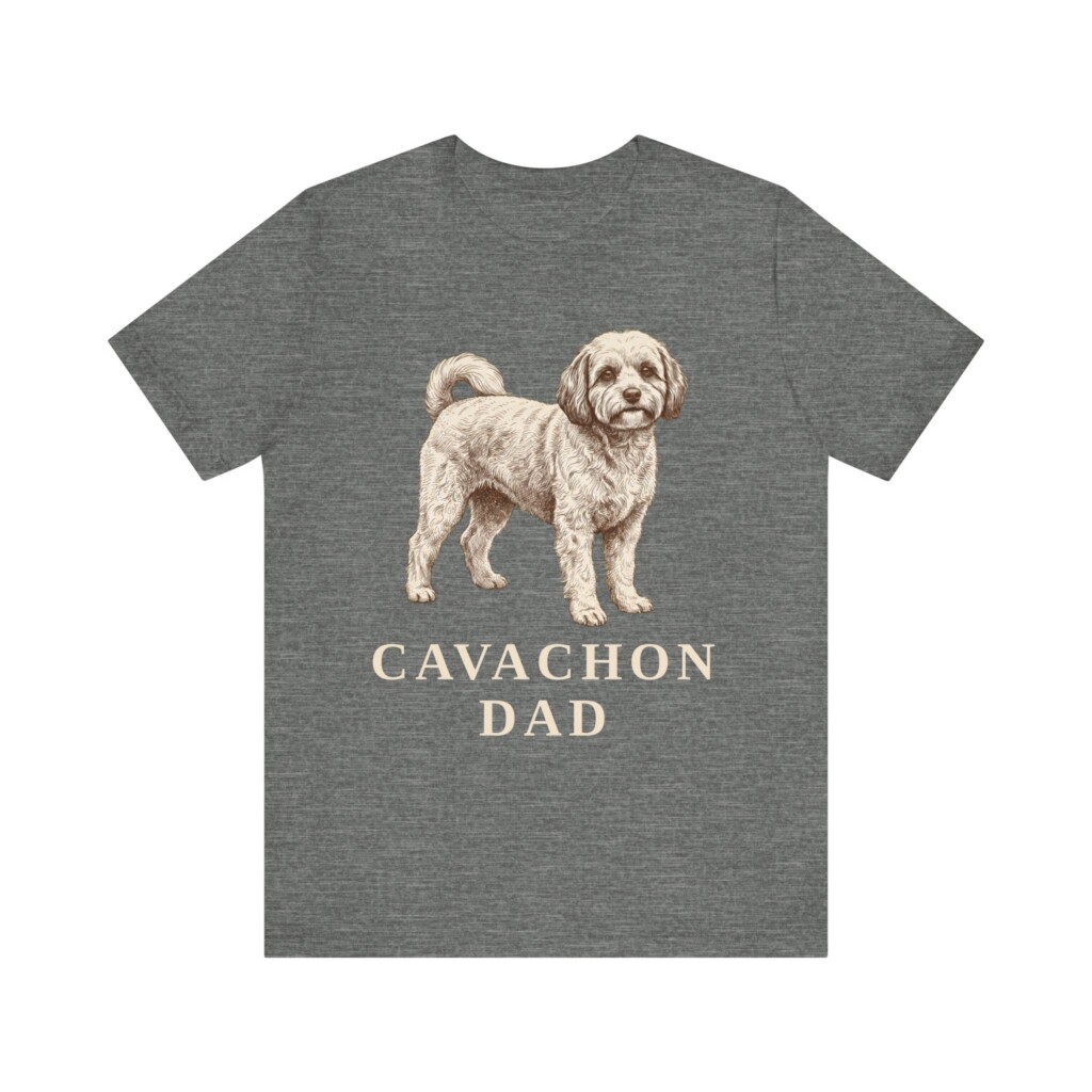 Cavachon Dad Shirt, Vintage Dog Sketch Tee, Dog Dad Gift