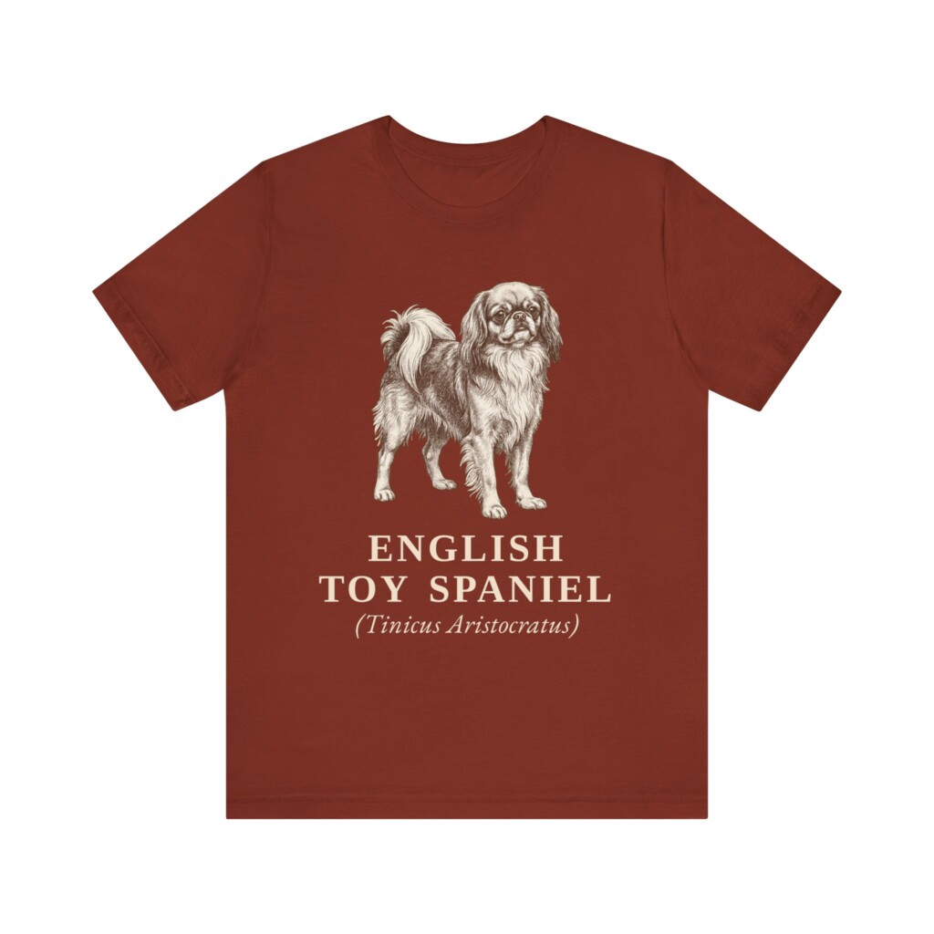 English Toy Spaniel Latin Shirt, Vintage Dog Sketch Tee, Dog Latin Gift