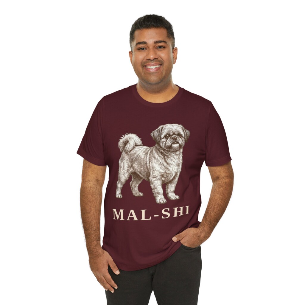 Mal-Shi Shirt, Vintage Dog Sketch Tee, Dog Lover Gift