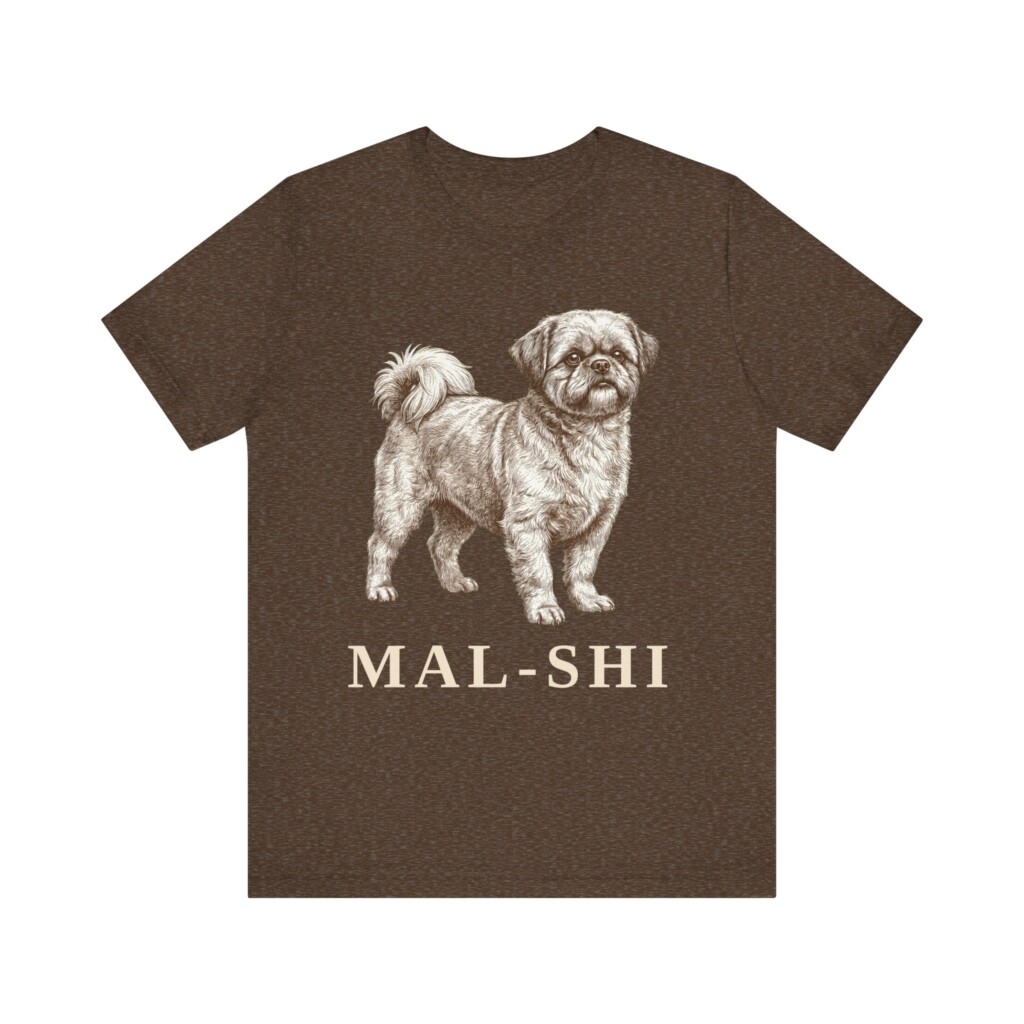 Mal-Shi Shirt, Vintage Dog Sketch Tee, Dog Lover Gift