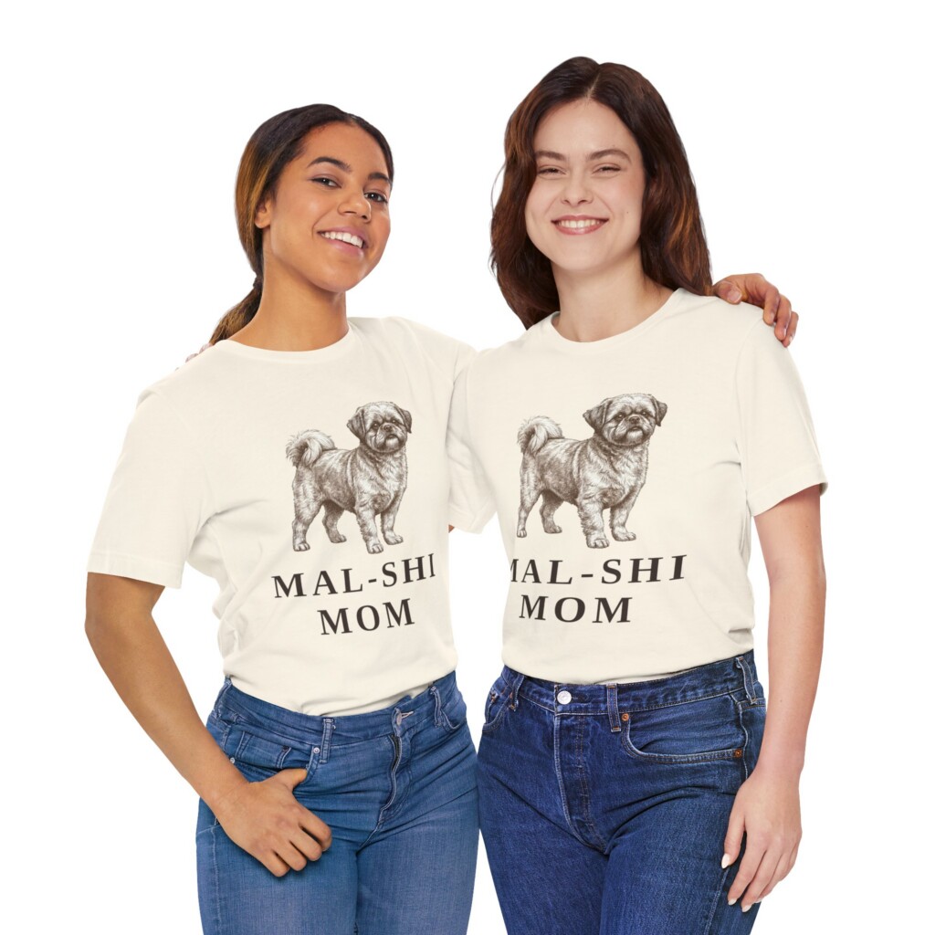 Mal-Shi Mom Shirt, Vintage Dog Sketch Tee, Dog Mom Gift