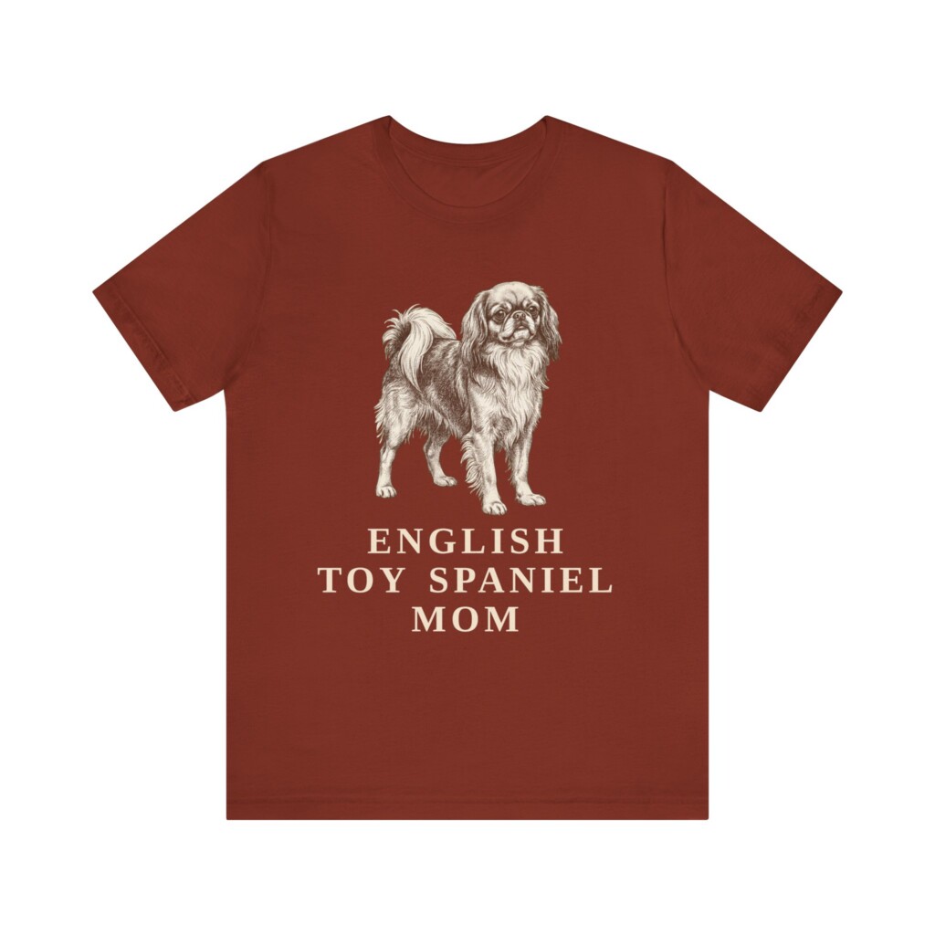 English Toy Spaniel Mom Shirt, Vintage Dog Sketch Tee, Dog Mom Gift