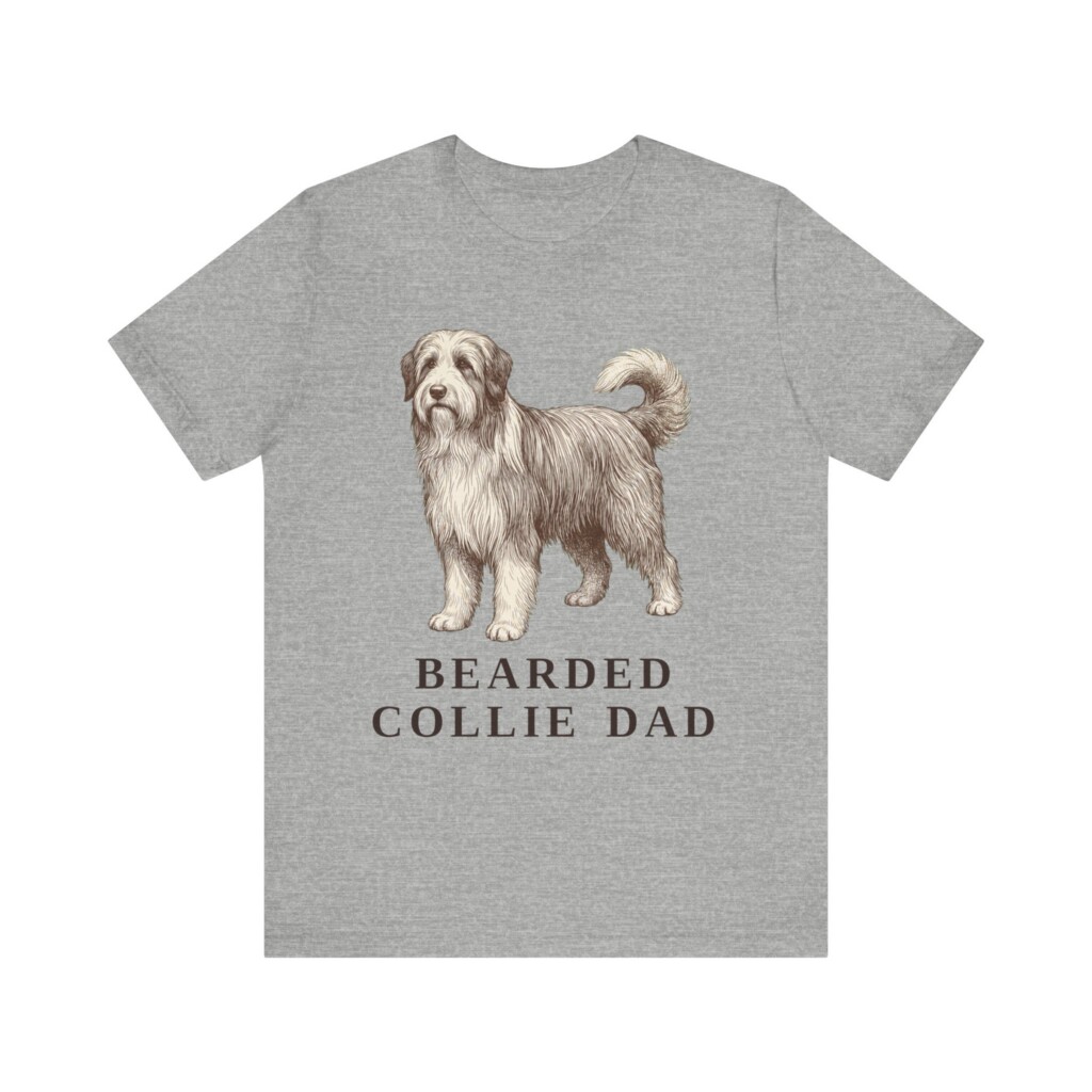 Bearded Collie Dad Shirt, Vintage Dog Sketch Tee, Dog Dad Gift