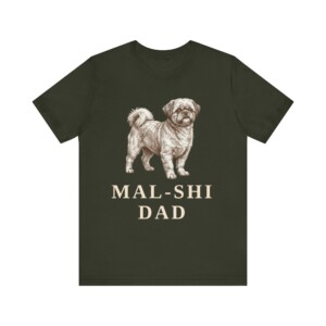 Mal-Shi Dad Shirt, Vintage Dog Sketch Tee, Dog Dad Gift