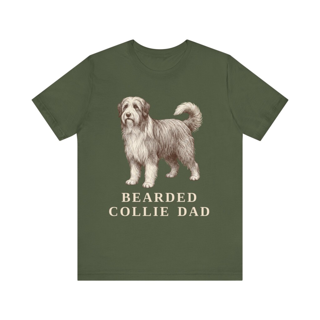 Bearded Collie Dad Shirt, Vintage Dog Sketch Tee, Dog Dad Gift
