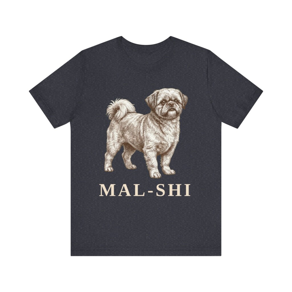 Mal-Shi Shirt, Vintage Dog Sketch Tee, Dog Lover Gift