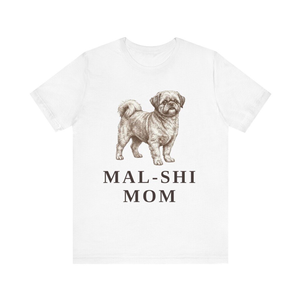 Mal-Shi Mom Shirt, Vintage Dog Sketch Tee, Dog Mom Gift