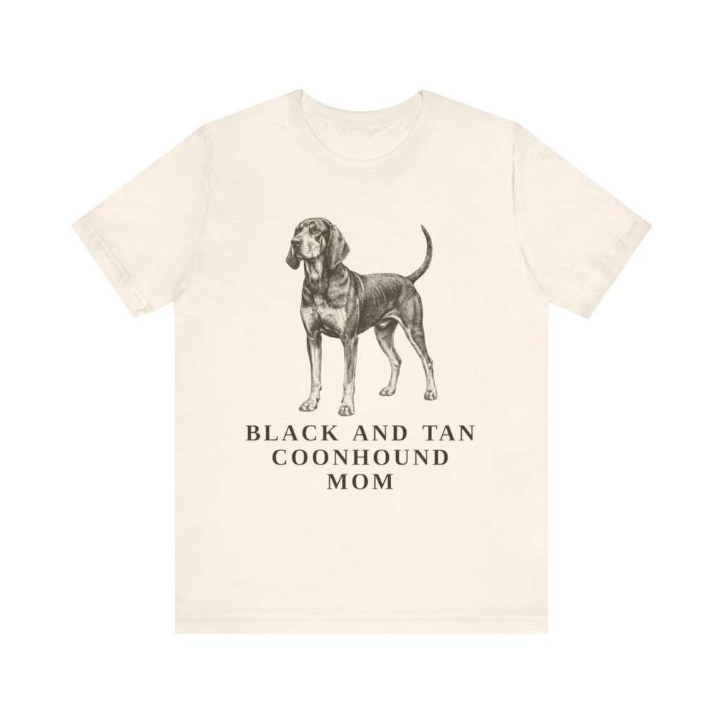Black and Tan Coonhound Mom Shirt, Vintage Dog Sketch Tee, Dog Mom Gift