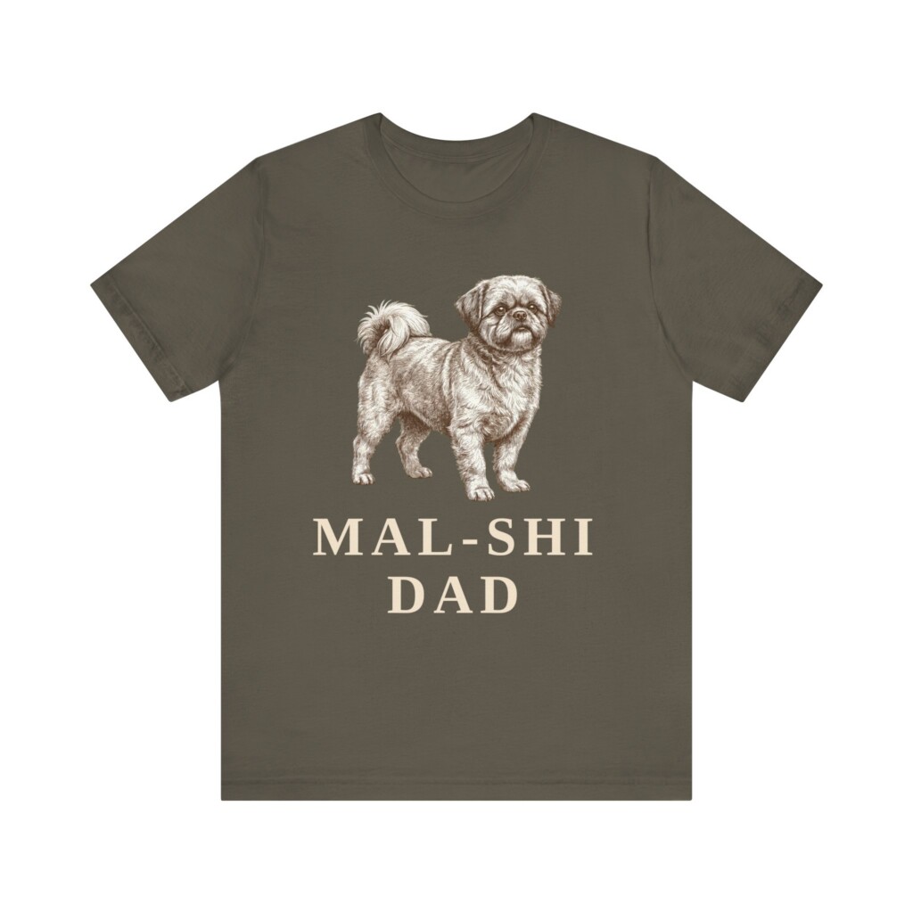 Mal-Shi Dad Shirt, Vintage Dog Sketch Tee, Dog Dad Gift