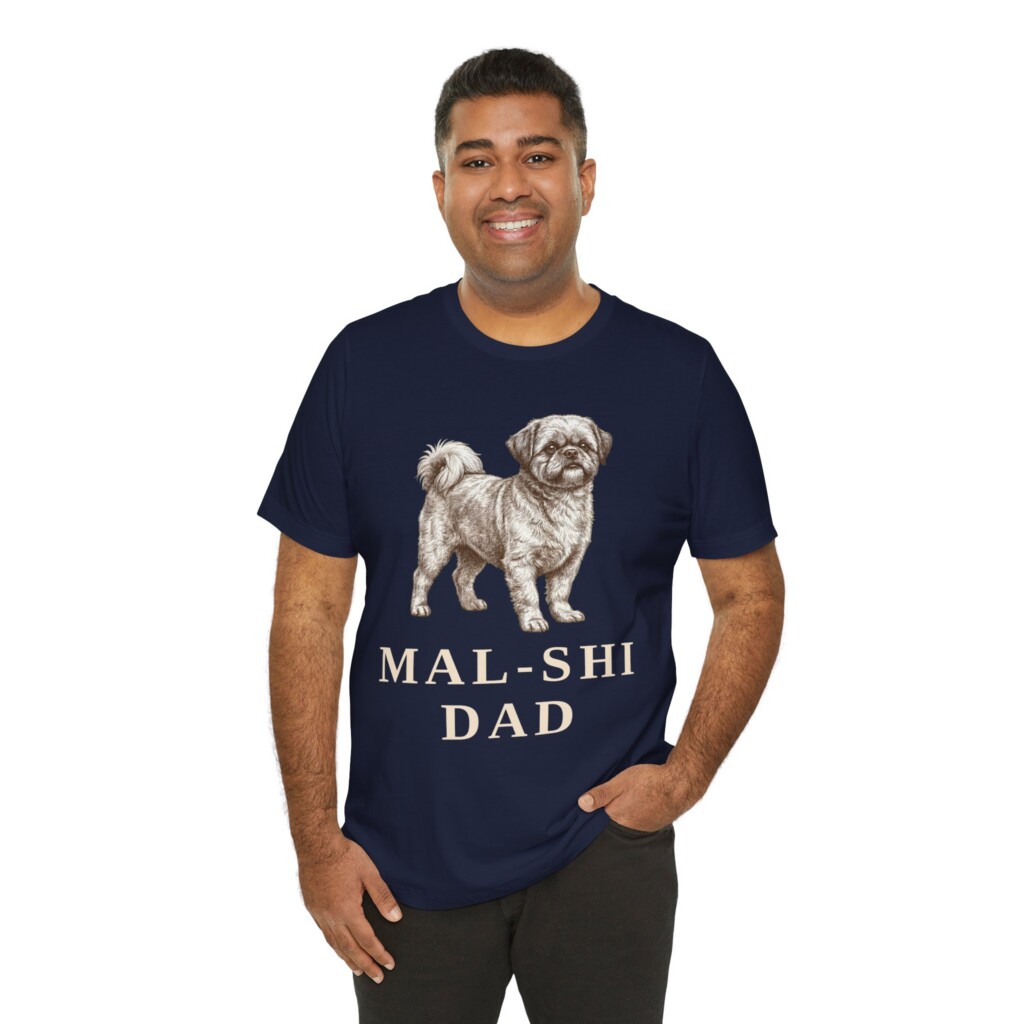 Mal-Shi Dad Shirt, Vintage Dog Sketch Tee, Dog Dad Gift
