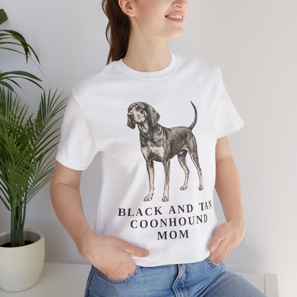 Black and Tan Coonhound Mom Shirt, Vintage Dog Sketch Tee, Dog Mom Gift
