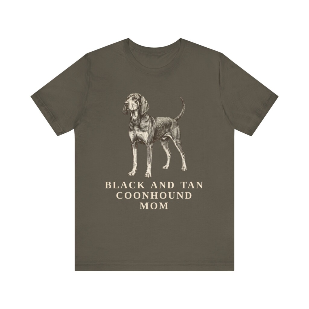 Black and Tan Coonhound Mom Shirt, Vintage Dog Sketch Tee, Dog Mom Gift