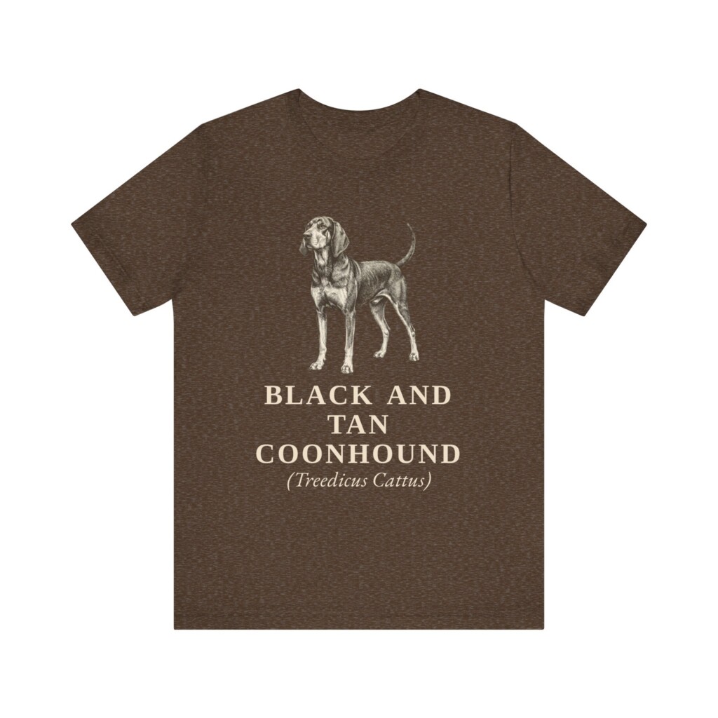 Black and Tan Coonhound Latin Shirt, Vintage Dog Sketch Tee, Dog Latin Gift
