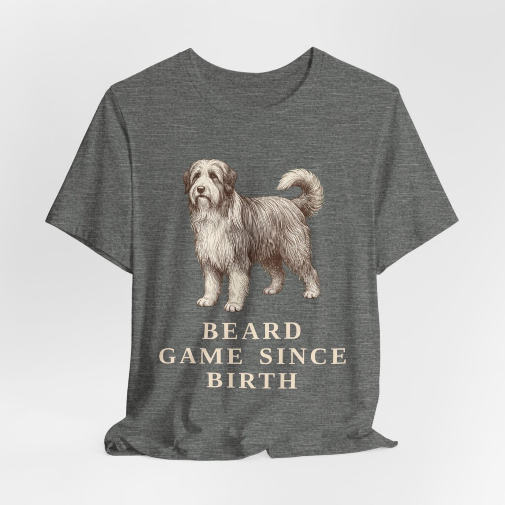 Bearded Collie Humor Shirt, Vintage Dog Sketch Tee, Dog Humor Gift