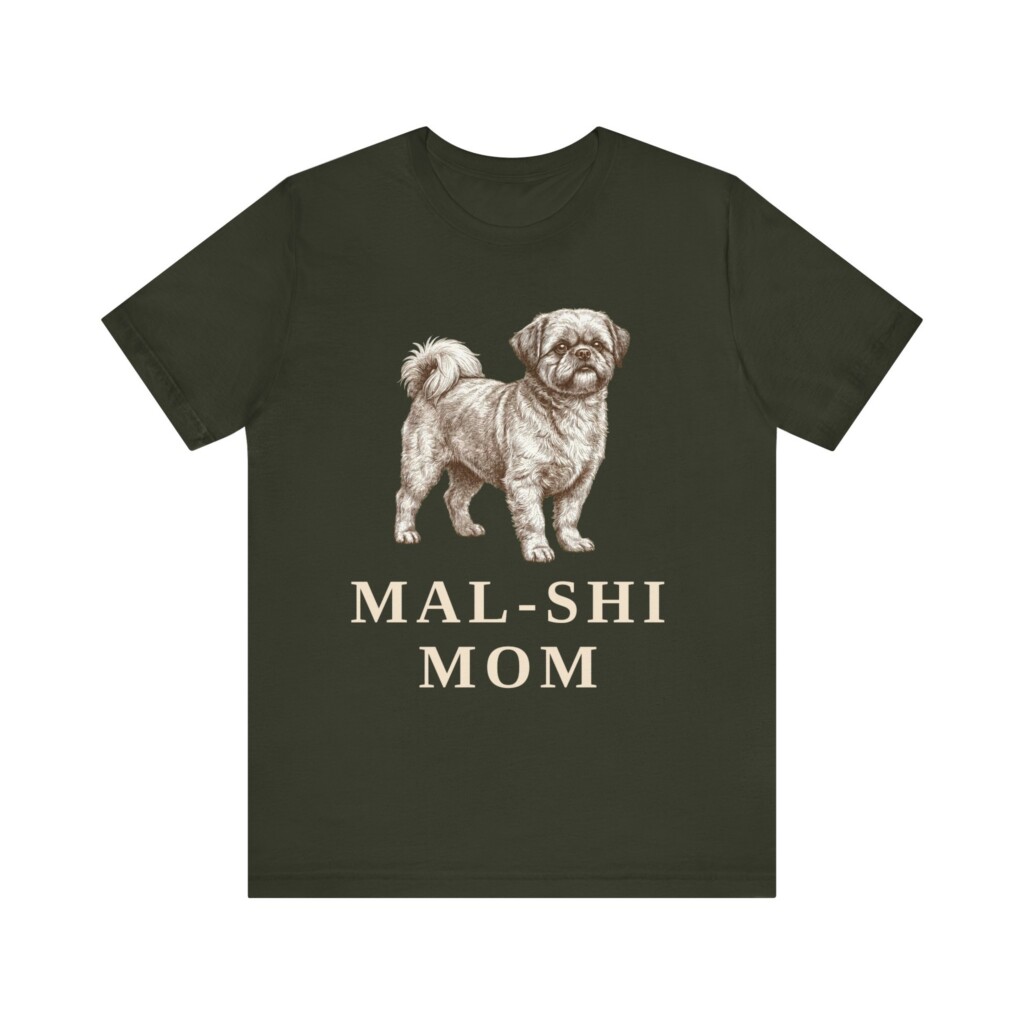 Mal-Shi Mom Shirt, Vintage Dog Sketch Tee, Dog Mom Gift