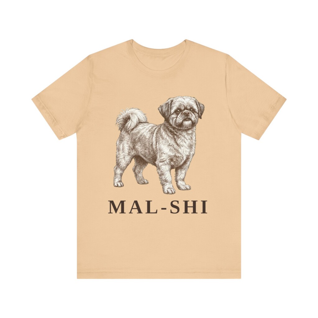 Mal-Shi Shirt, Vintage Dog Sketch Tee, Dog Lover Gift