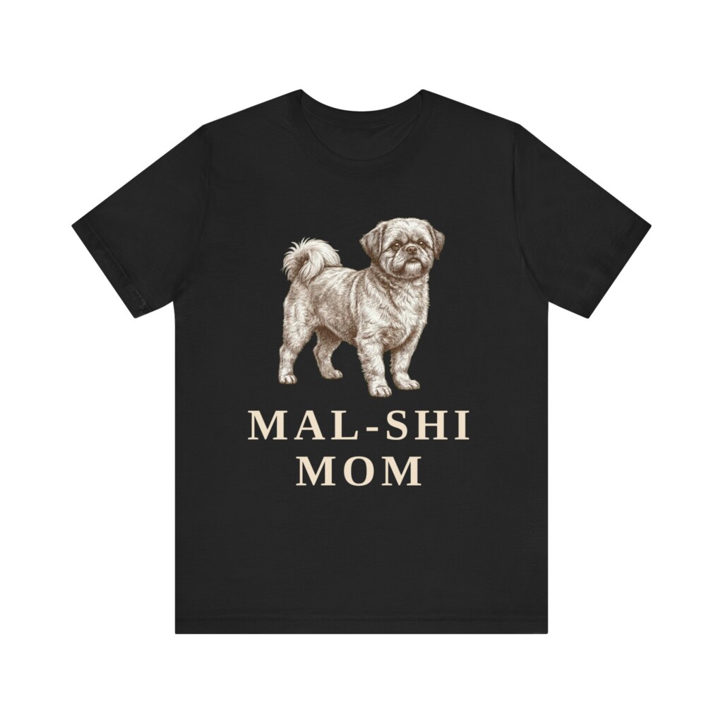 Mal-Shi Mom Shirt, Vintage Dog Sketch Tee, Dog Mom Gift