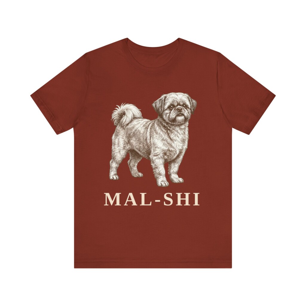 Mal-Shi Shirt, Vintage Dog Sketch Tee, Dog Lover Gift