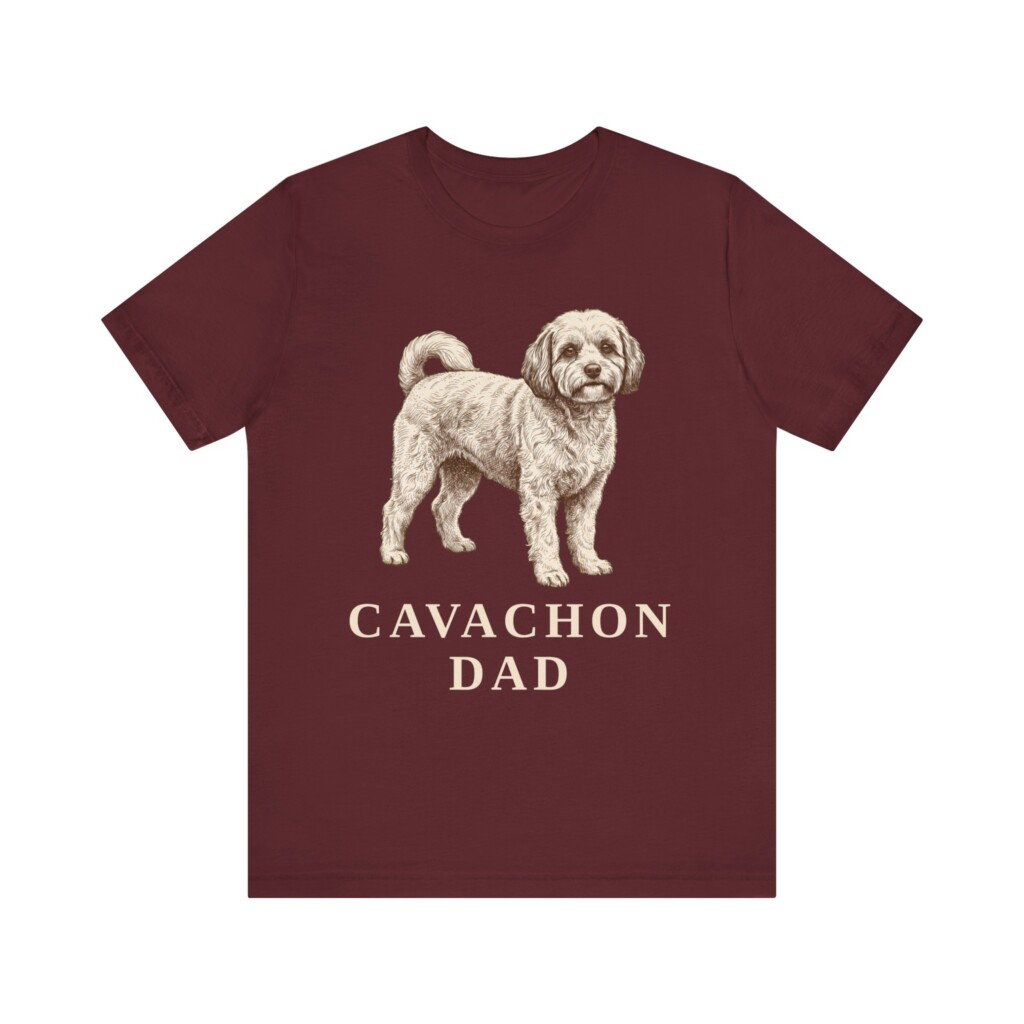Cavachon Dad Shirt, Vintage Dog Sketch Tee, Dog Dad Gift