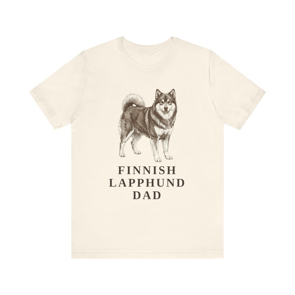 Finnish Lapphund Dad Shirt, Vintage Dog Sketch Tee, Dog Dad Gift Finnish Lapphund Dad Shirt, Vintage Dog Sketch Tee, Dog Dad Gift