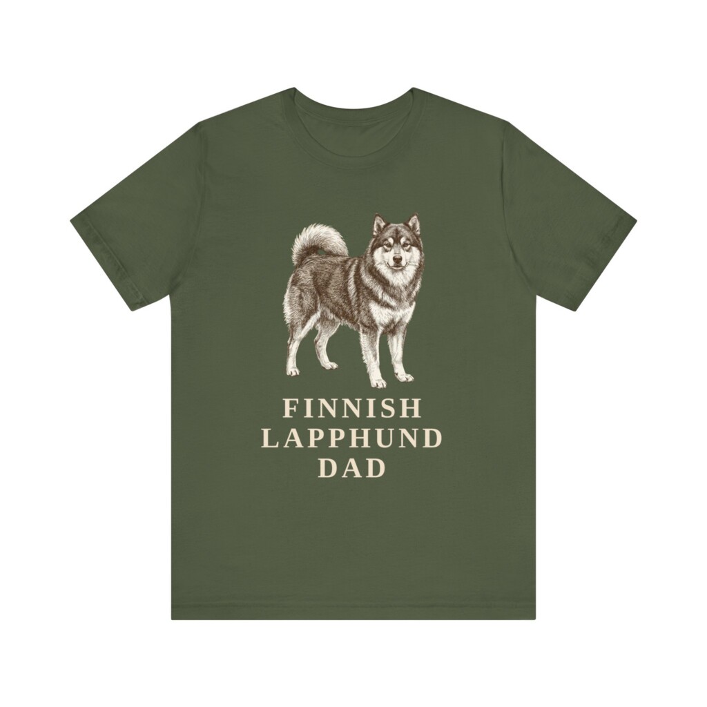Finnish Lapphund Dad Shirt, Vintage Dog Sketch Tee, Dog Dad Gift Finnish Lapphund Dad Shirt, Vintage Dog Sketch Tee, Dog Dad Gift