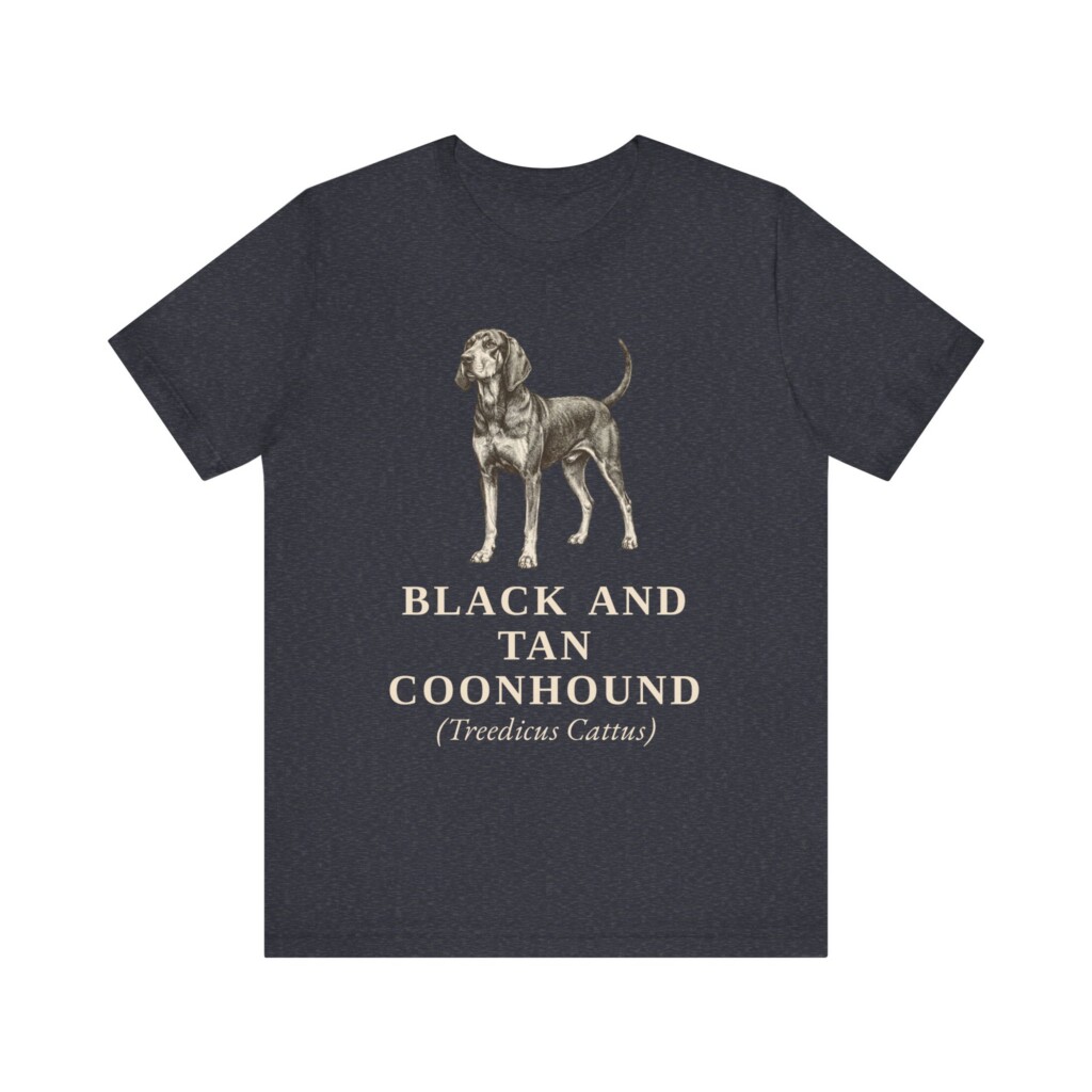 Black and Tan Coonhound Latin Shirt, Vintage Dog Sketch Tee, Dog Latin Gift