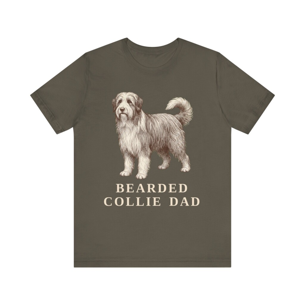 Bearded Collie Dad Shirt, Vintage Dog Sketch Tee, Dog Dad Gift