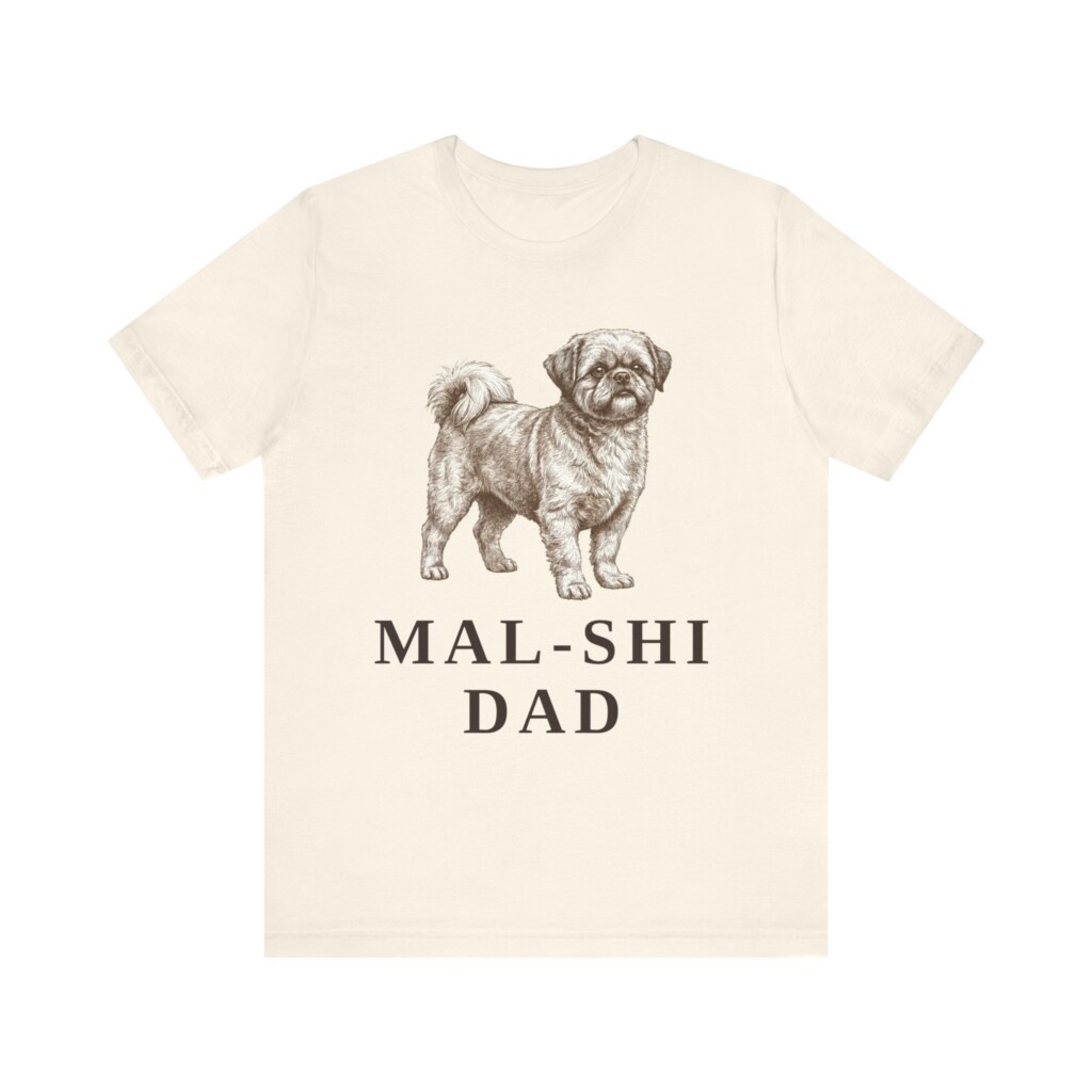Mal-Shi Dad Shirt, Vintage Dog Sketch Tee, Dog Dad Gift