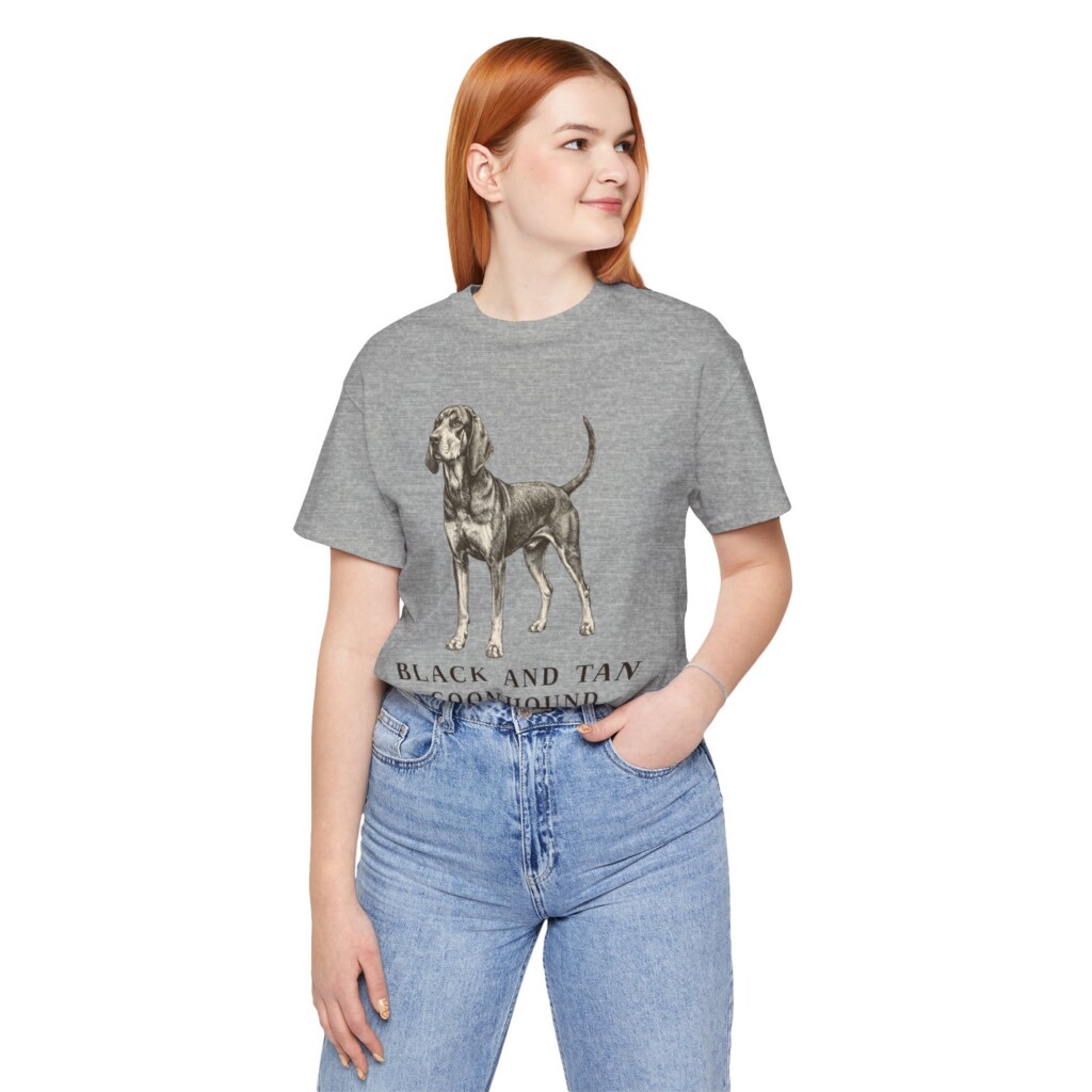 Black and Tan Coonhound Mom Shirt, Vintage Dog Sketch Tee, Dog Mom Gift