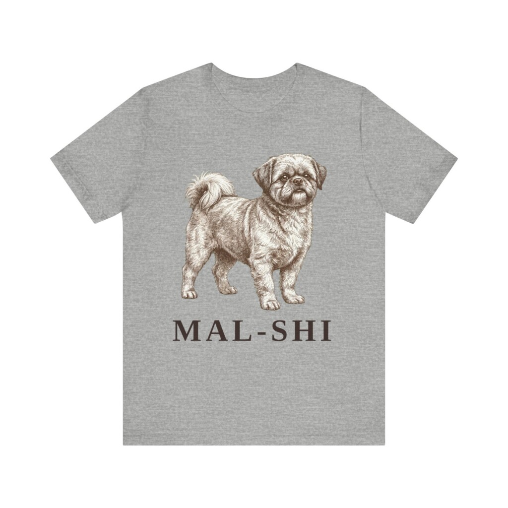 Mal-Shi Shirt, Vintage Dog Sketch Tee, Dog Lover Gift