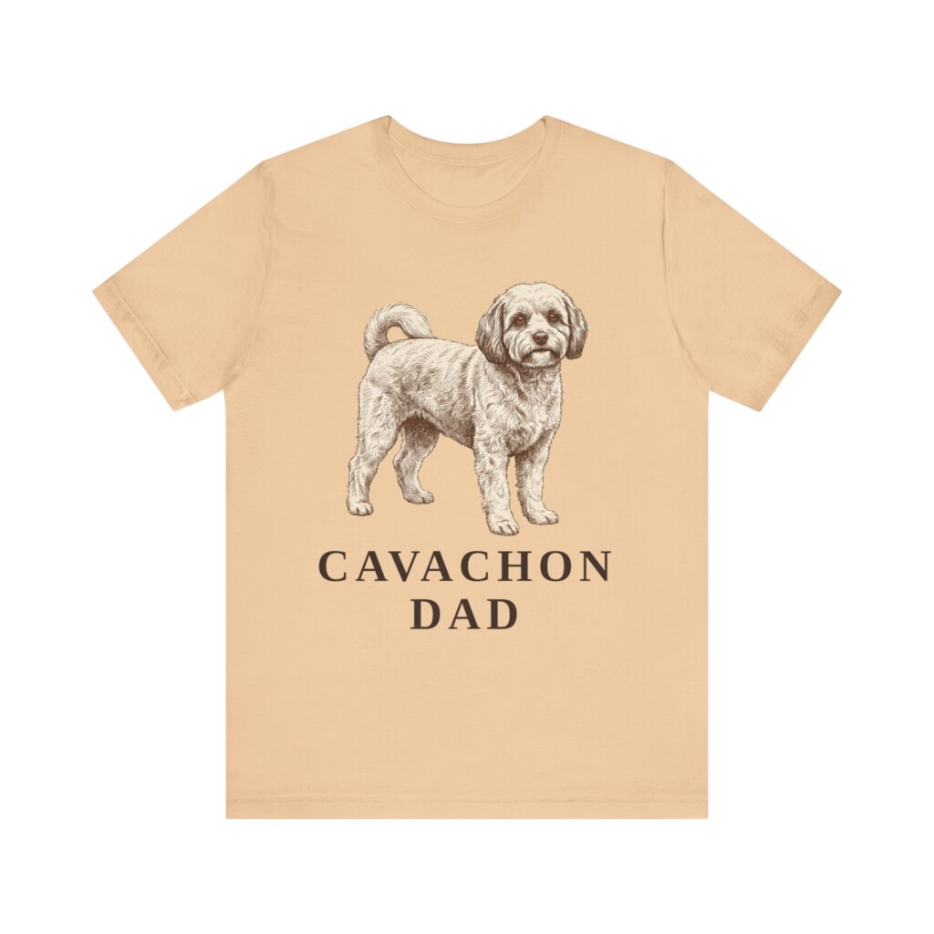 Cavachon Dad Shirt, Vintage Dog Sketch Tee, Dog Dad Gift