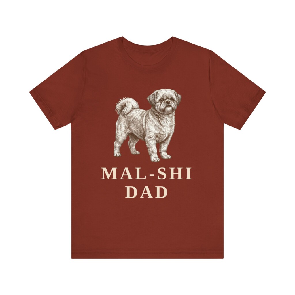 Mal-Shi Dad Shirt, Vintage Dog Sketch Tee, Dog Dad Gift
