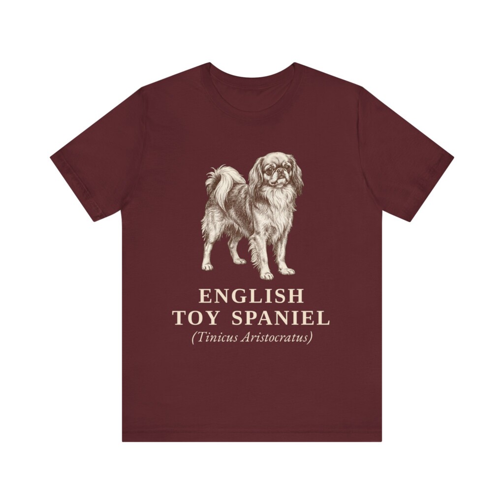 English Toy Spaniel Latin Shirt, Vintage Dog Sketch Tee, Dog Latin Gift