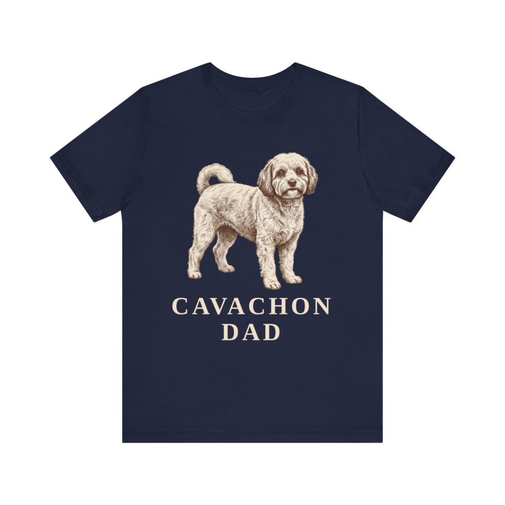 Cavachon Dad Shirt, Vintage Dog Sketch Tee, Dog Dad Gift
