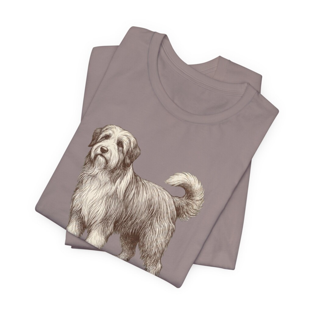 Bearded Collie Humor Shirt, Vintage Dog Sketch Tee, Dog Humor Gift