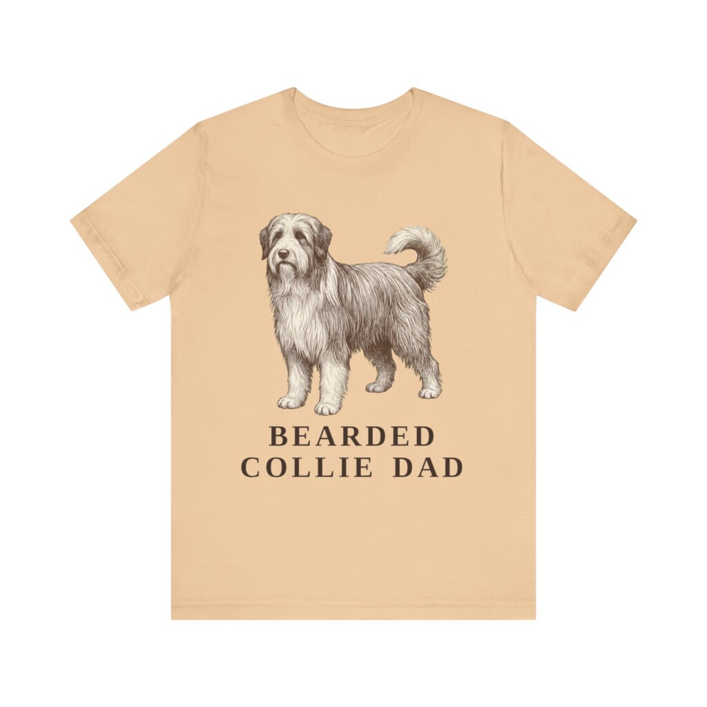 Bearded Collie Dad Shirt, Vintage Dog Sketch Tee, Dog Dad Gift