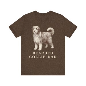 Bearded Collie Dad Shirt, Vintage Dog Sketch Tee, Dog Dad Gift
