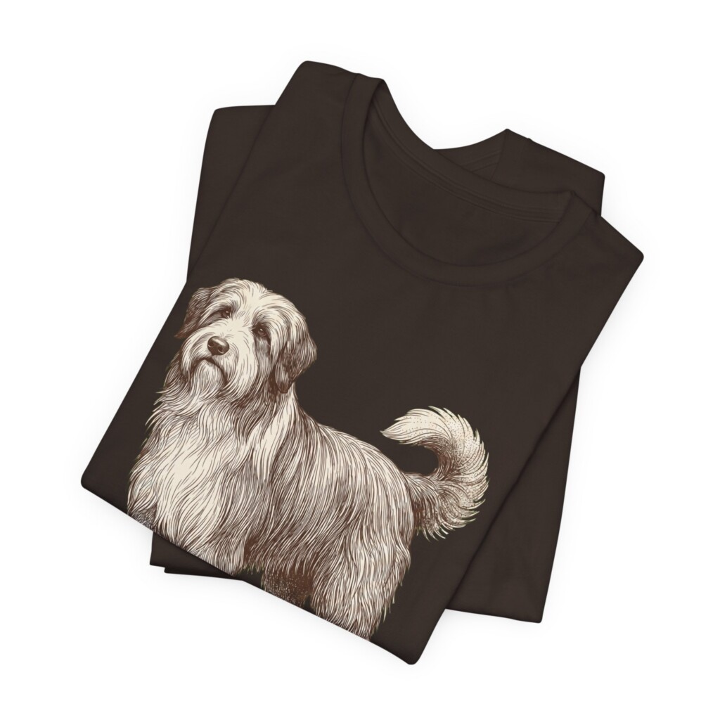 Bearded Collie Dad Shirt, Vintage Dog Sketch Tee, Dog Dad Gift