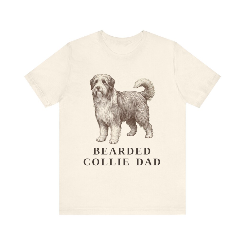 Bearded Collie Dad Shirt, Vintage Dog Sketch Tee, Dog Dad Gift