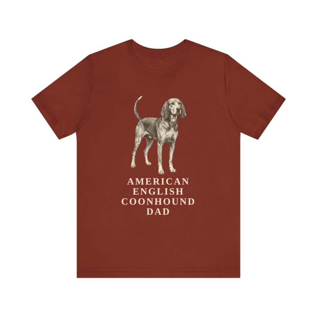 American English Coonhound Dad Shirt, Vintage Dog Sketch Tee, Dog Dad Gift