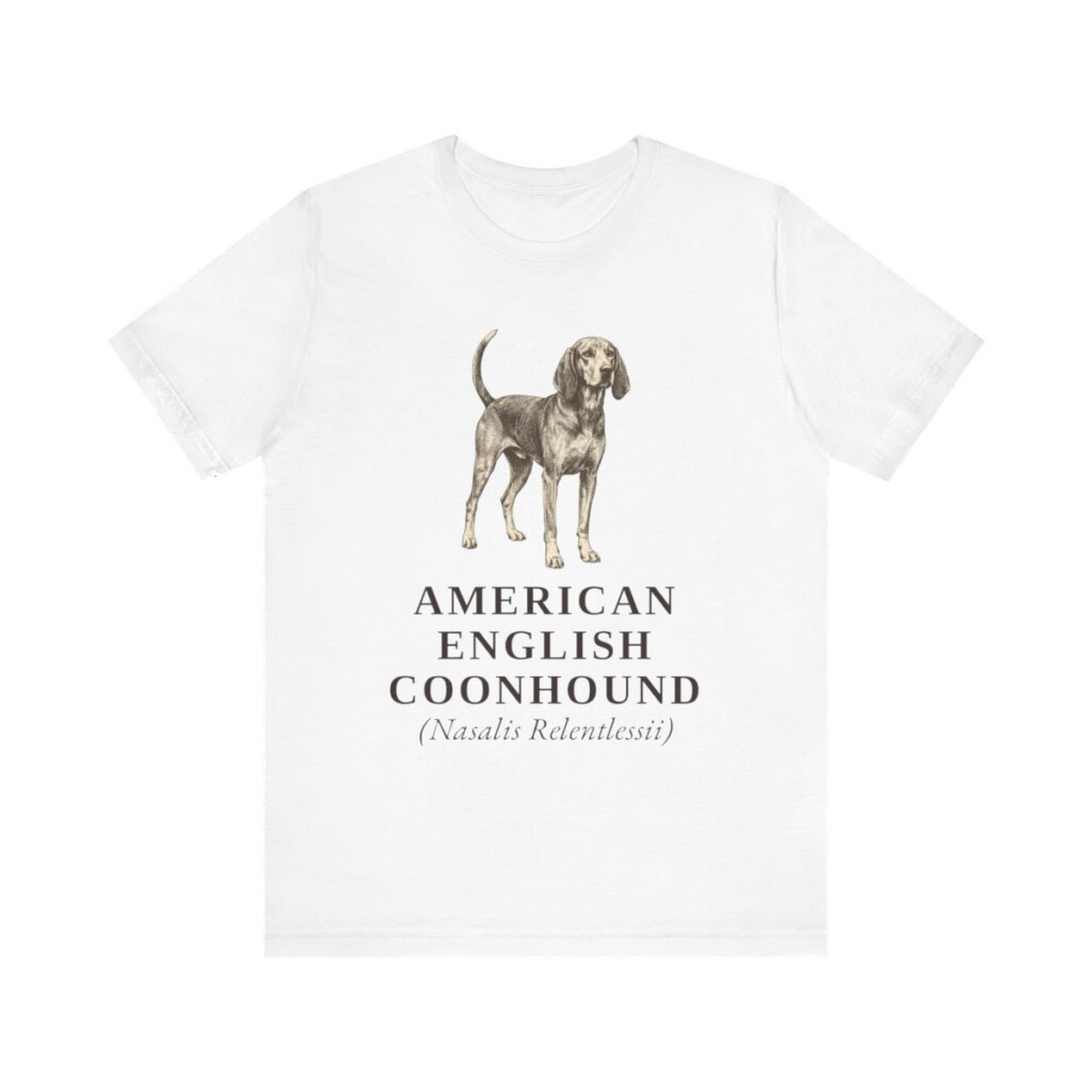 American English Coonhound Latin Shirt, Vintage Dog Sketch Tee, Dog Latin Gift