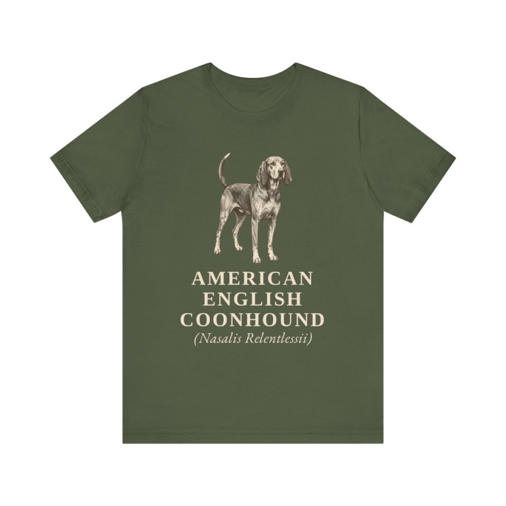 American English Coonhound Latin Shirt, Vintage Dog Sketch Tee, Dog Latin Gift