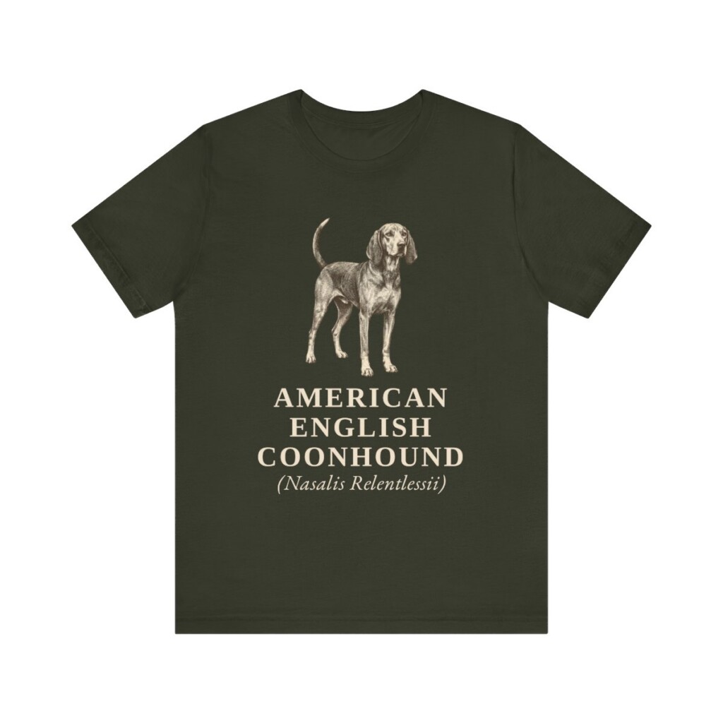 American English Coonhound Latin Shirt, Vintage Dog Sketch Tee, Dog Latin Gift