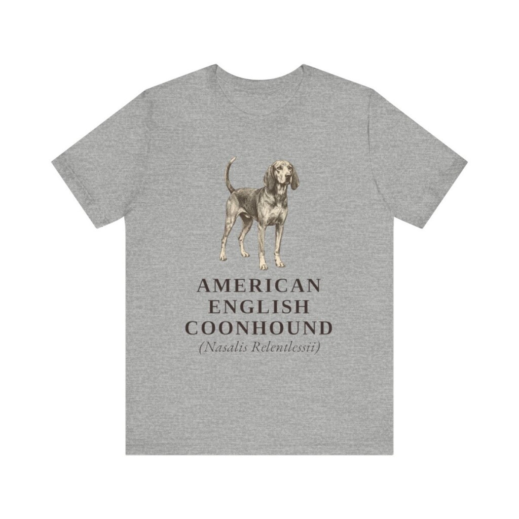 American English Coonhound Latin Shirt, Vintage Dog Sketch Tee, Dog Latin Gift