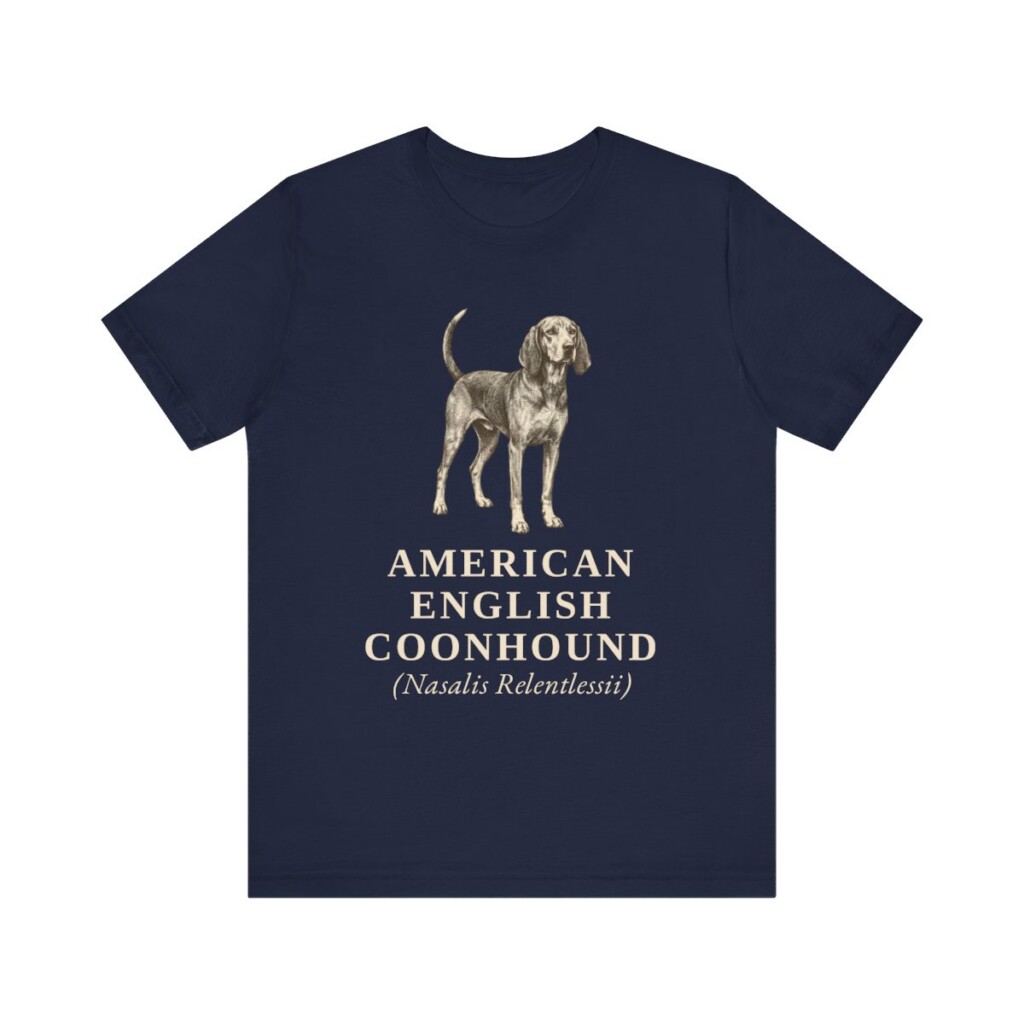 American English Coonhound Latin Shirt, Vintage Dog Sketch Tee, Dog Latin Gift