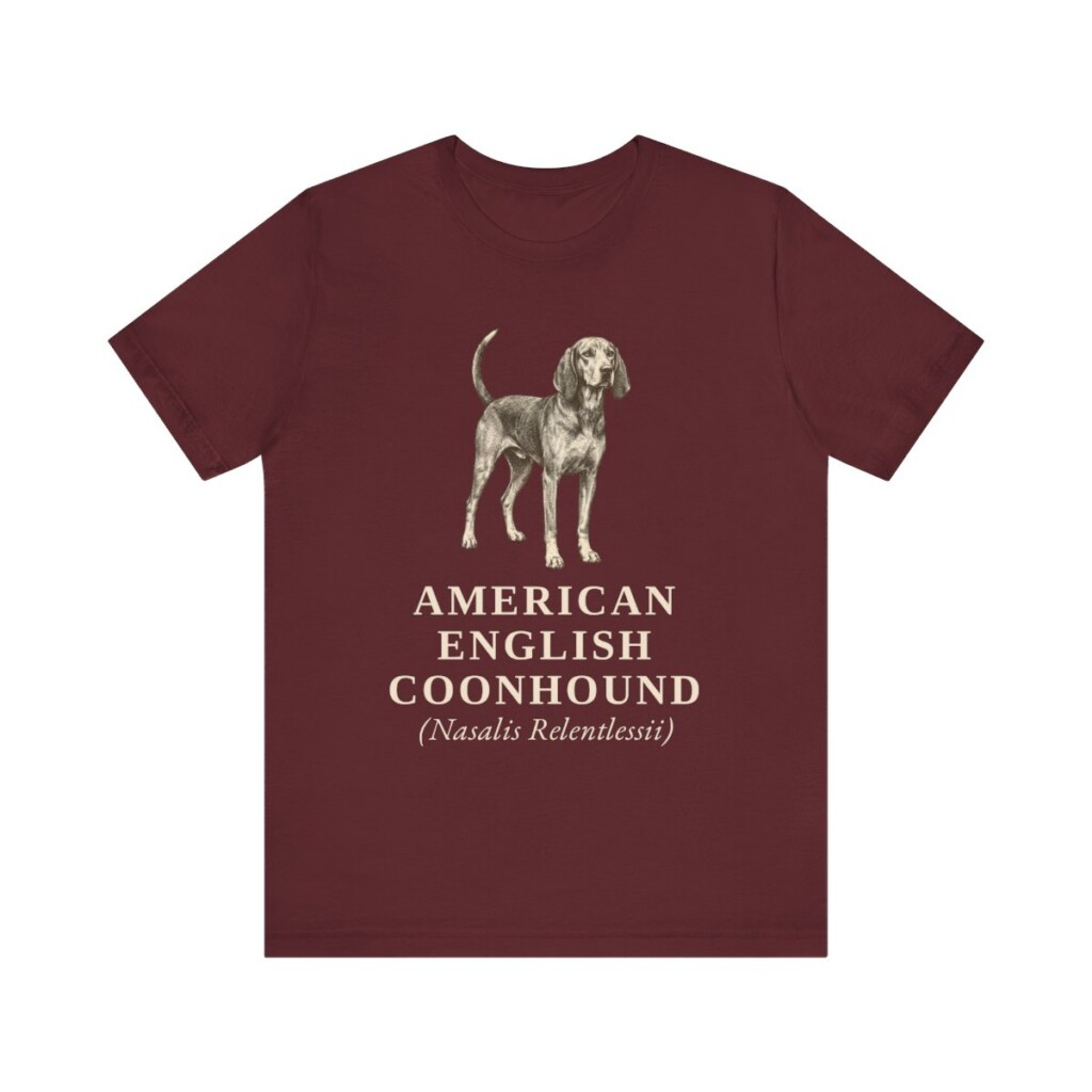 American English Coonhound Latin Shirt, Vintage Dog Sketch Tee, Dog Latin Gift